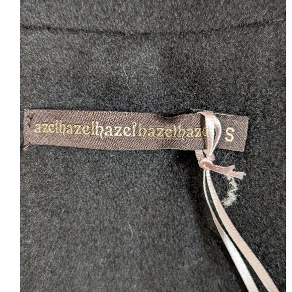 Hazel Hazel Black Wool Blend Fit & Flare Military Coat Size Small - Picture 4 of 16